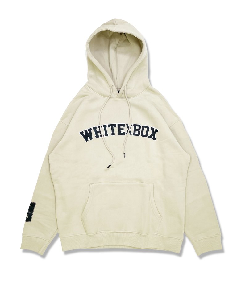 WHITE×BOX “Front Arch LOGO” Oversize Hoodie.BEG