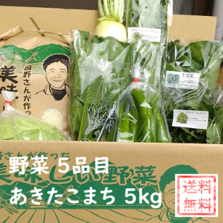 直送！岡野ファーム　お米と旬の新鮮野菜の詰め合わせセット