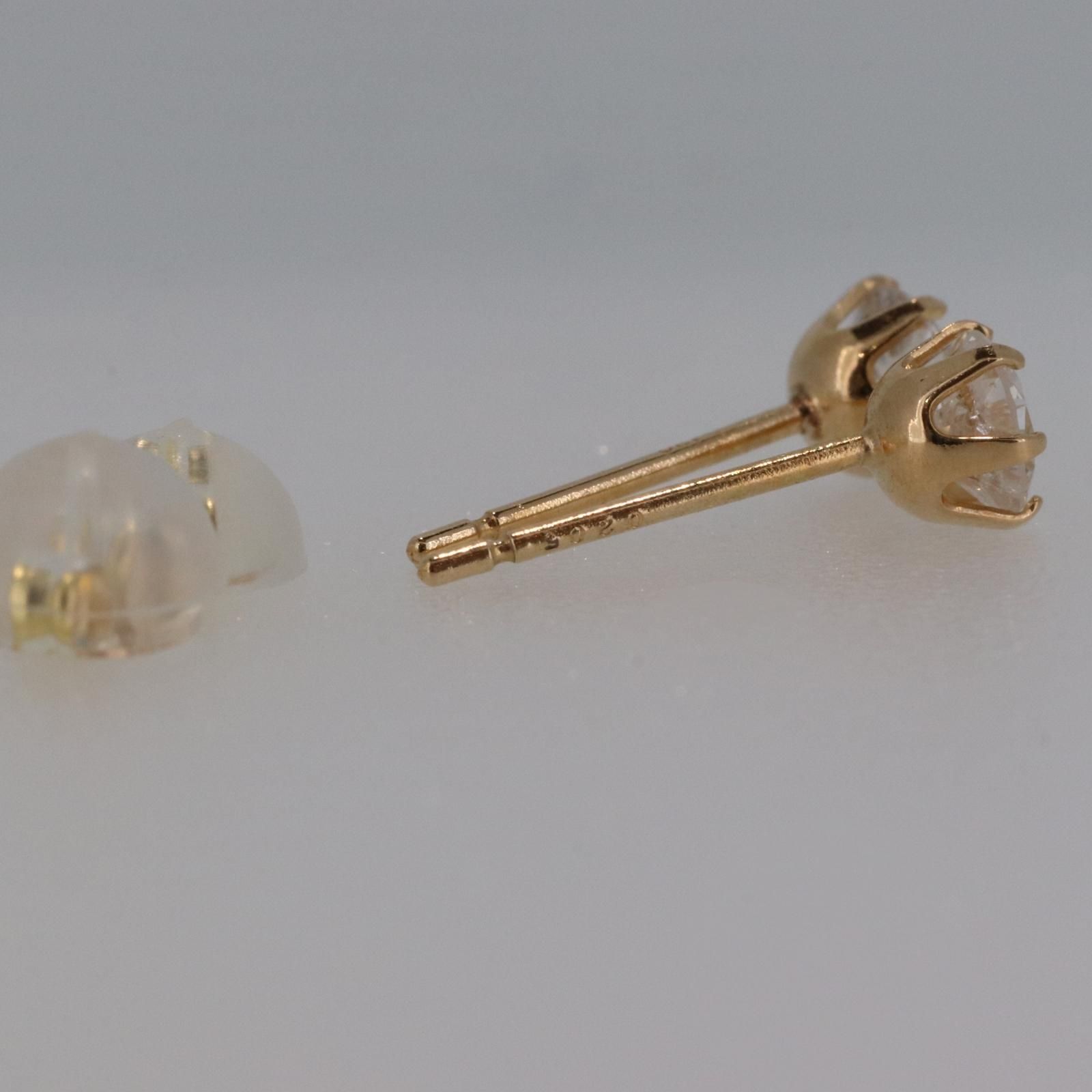 ♦返品キャンセルは出来かねます♦定番♦人気♦k18YG♦天然ダイヤモンド一粒ピアス♦0.3ct♦新品♦