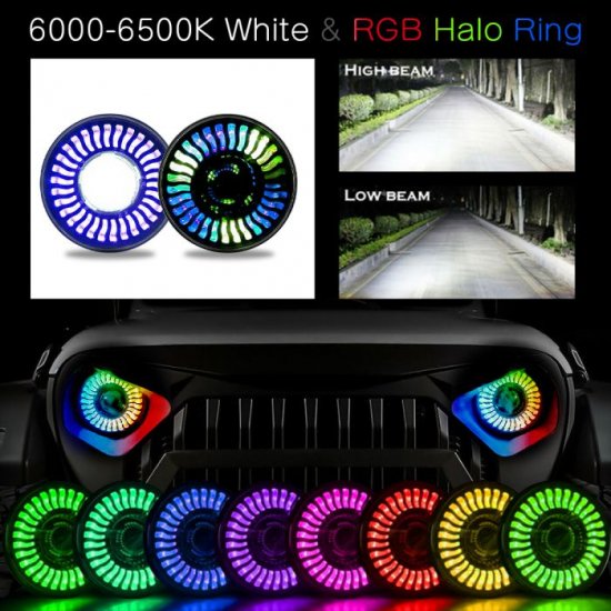 RGB ヘッドライト 7インチ JIMNY JB64W ランクル パジェロ ローバー