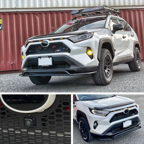 新型RAV4 50系 パーツ アイアン フロントグリルカバー 1P アイアングリル フロントバンパー カスタム ドレスアップ アクセサリー 外装  フロントマスク フェイス トヨタ 宅配便 - ネクサスジャパン