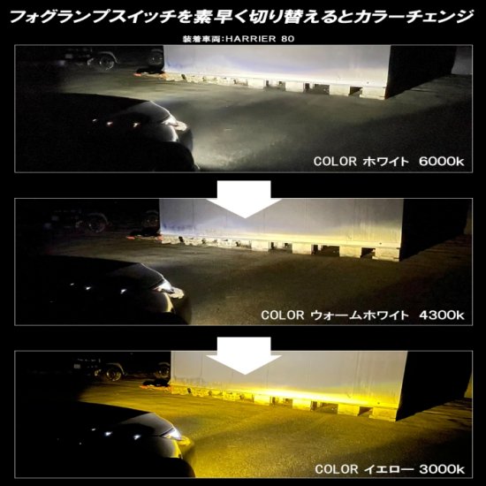 新型ノア 90系 トヨタ LED フォグランプ 3色切り替え バイカラーLEDフォグランプ カラーチェンジ ホワイト イエロー 3色切替 2個セット  宅配便 - ネクサスジャパン