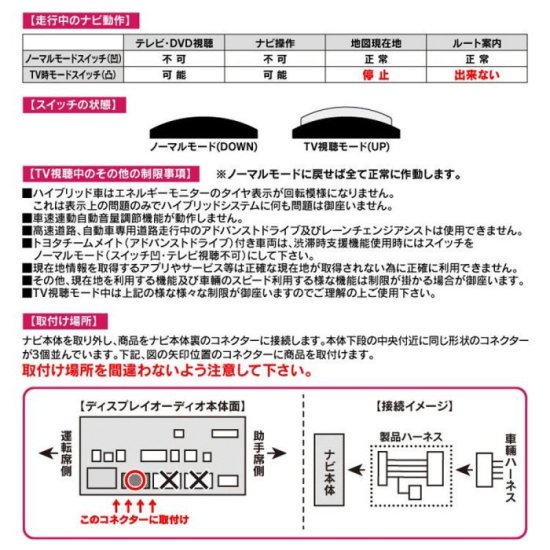 新型 ノア ヴォクシー 90系 テレビ キャンセラー キット テレナビ