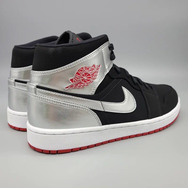 AIR JORDAN 1 MID 554724-057 黒/銀/赤 スニセルヤ