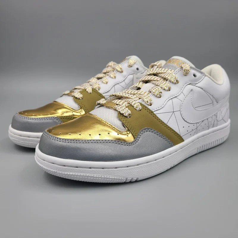 NIKE COURT FORCE LOW PREMIUM 314428-111 28cm WHITE/GOLD/SILVER  1 snisellya