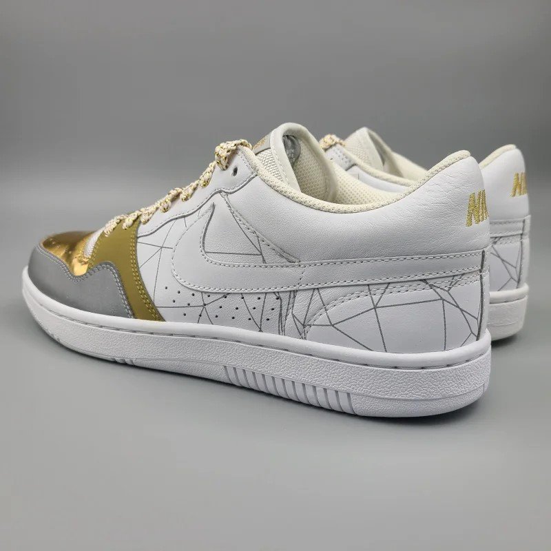 NIKE COURT FORCE LOW PREMIUM 314428-111 28cm WHITE/GOLD/SILVER  5 snisellya