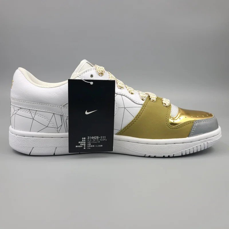 NIKE COURT FORCE LOW PREMIUM 314428-111 28cm WHITE/GOLD/SILVER  11 snisellya