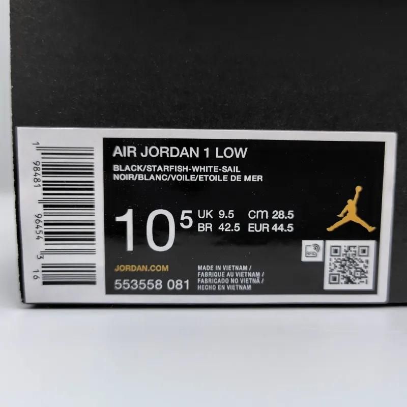 AIR JORDAN 1 LOW (エア ジョーダン 1 ロー) 553558-081 28.5cm ブラック/ホワイト/セイル/スターフィッシュ 新品 シャッタード バックボード 13 snisellya