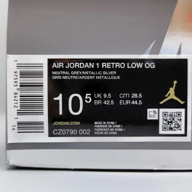 AIR JORDAN 1 RETRO LOW OG Silver( 硼 1 ȥ  OG С) CZ0790-002 28.5cm ˥塼ȥ륰졼/ۥ磻/᥿åС  13 snisellya