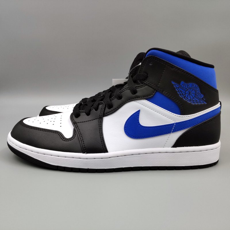 AIR JORDAN 1 MID,554724-140,白/レーサーブルー|snisellya