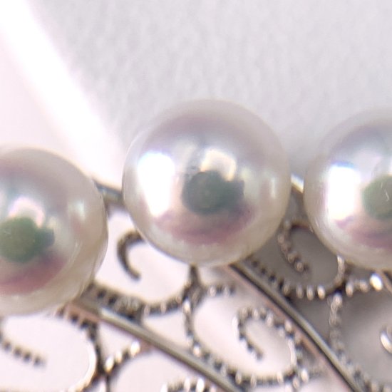 パールブローチ　アコヤ真珠 6.5mm-4.0mm 　シルバー - KAKUDA PEARLS