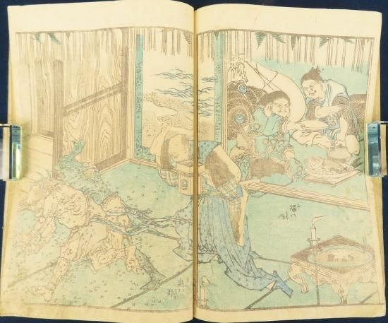 「北斎画譜 中巻」葛飾北斎 明治期刊 1冊|和本 古典籍 浮世絵 北斎画譜【あかつき書房】神戸 和本買取 灘/六甲/芦屋/西宮/大阪