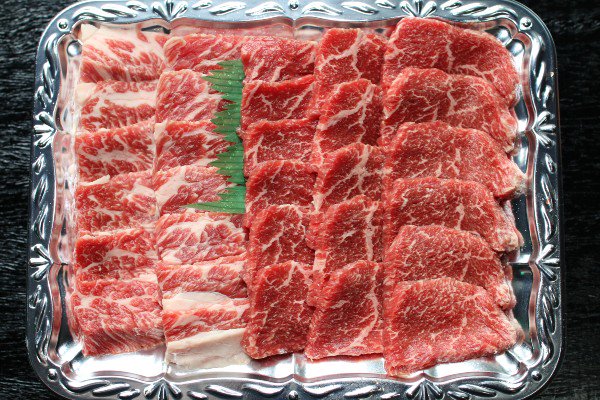 焼肉用カルビ、ロース】 1ｋｇ（4～5人前） - ステーキハウス森牧場