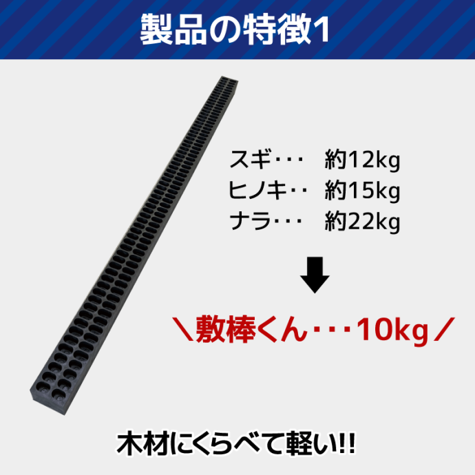 再生プラスチック角材 敷棒くん 送料無料 | 敷板net | 建築資材・農業