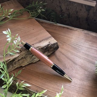 【ピンクアイボリー】木製ボールペン(ノック式)