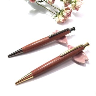 【ピンクアイボリー】木製ボールペン2本セット