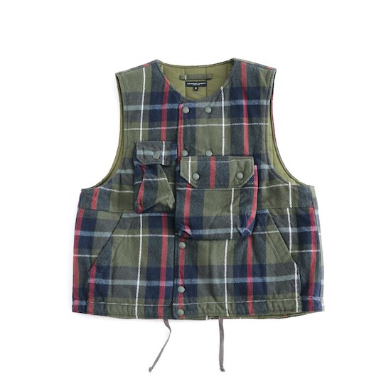 <img class='new_mark_img1' src='https://img.shop-pro.jp/img/new/icons20.gif' style='border:none;display:inline;margin:0px;padding:0px;width:auto;' />ENGINEERED GARMENTS / COVER VEST *GREEN/NAVY BIG PLAID HEAVY FLANNEL