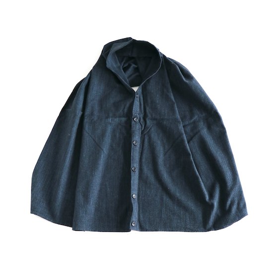 <img class='new_mark_img1' src='https://img.shop-pro.jp/img/new/icons22.gif' style='border:none;display:inline;margin:0px;padding:0px;width:auto;' />ENGINEERED GARMENTS / BUTTON SHAWL *NAVY MELANGE COTTON FLANNEL