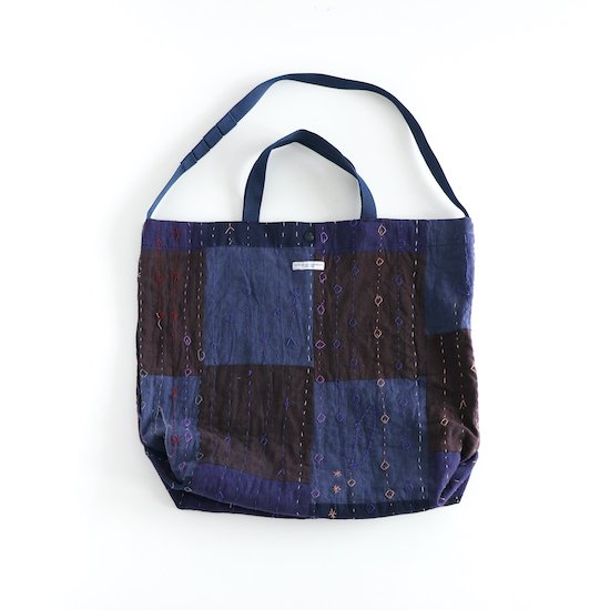 ENGINEERED GARMENTS / CARRY ALL TOTE *NAVY SQUARE HANDSTITCH