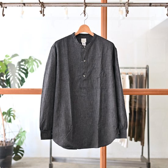 POST O'ALLS / Band Collar Shirt *Grey Covert