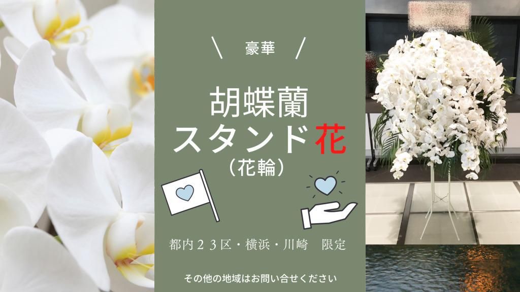 白い胡蝶蘭 スタンド花 白い胡蝶蘭の豪華なスタンド花｜東京都北区板橋区花屋さん