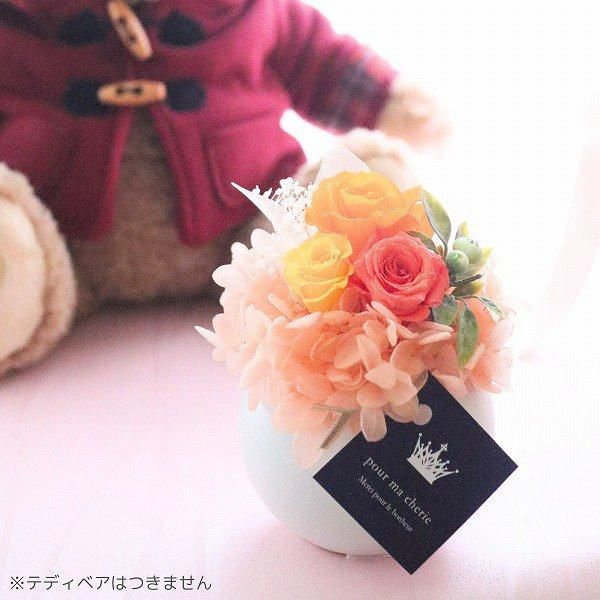 フラワー電報】弔電(線香セット)とプリザーブドフラワー