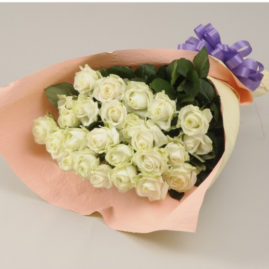 1万円バラの花束 白 ラクハナ お花の専門家セレクト 日本初 花のネットスーパー