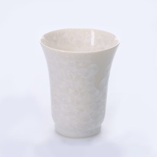 三川内焼　結晶釉【白】 フリーカップ　磁器《五光窯／藤本江里子》