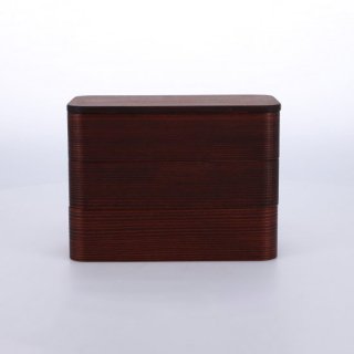 木製　うるしの弁当箱 重箱（三段） 《杉の木クラフト／溝口伸弥》