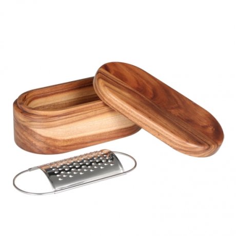 ACACIA WOOD CHEESE GRATER WITH LID　アカシア ウッド チーズ グレーター ウィズ リッド