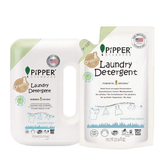PiPPER STANDARD 洗濯用洗剤 ユーカリプタス 詰め替えセット 【ボトル 900ml＋パウチ 750ml】