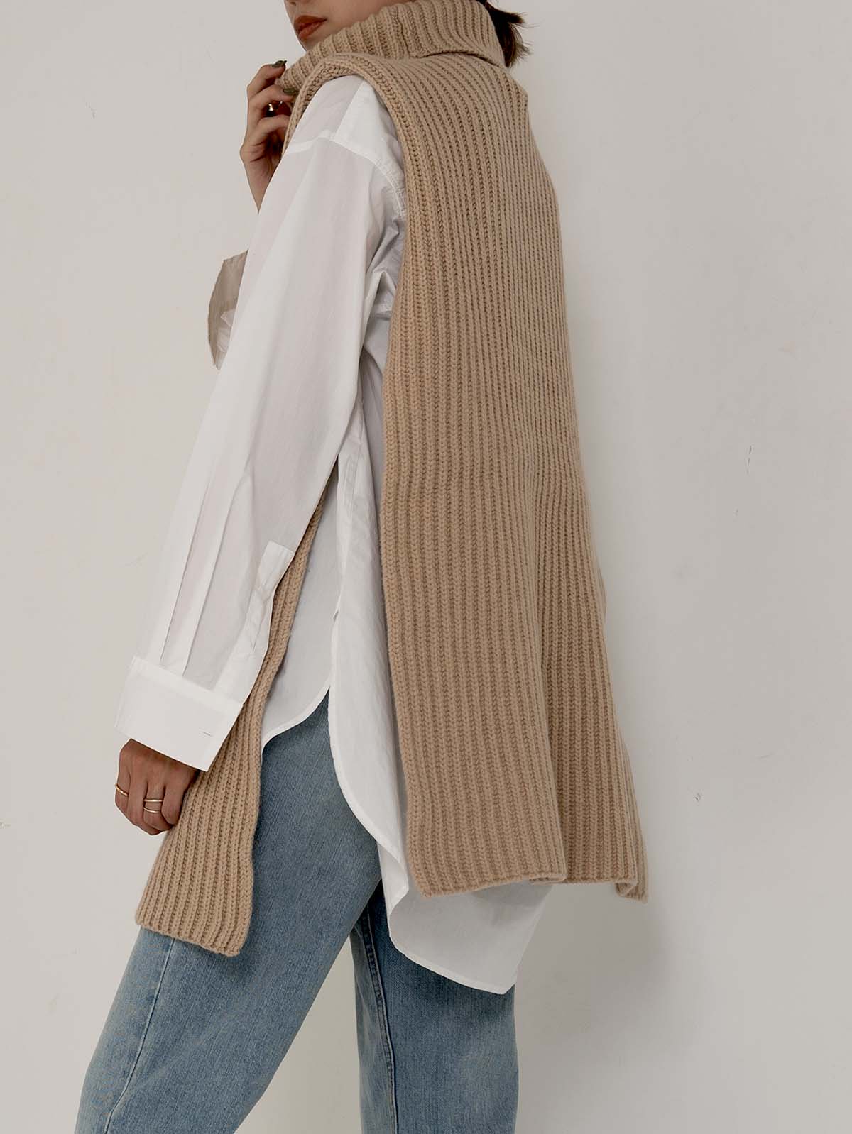 Side Open Knit Vest - LODIUM