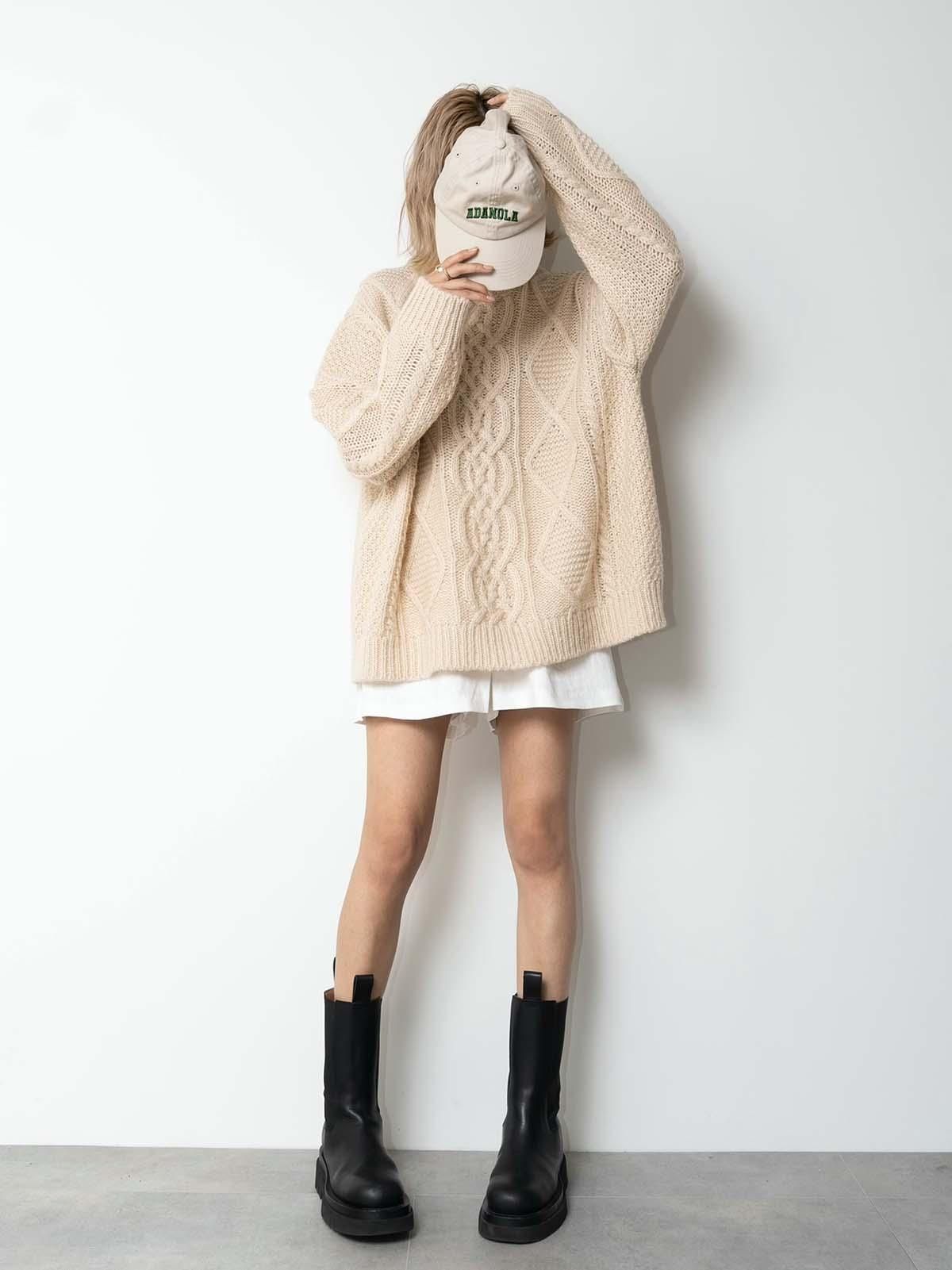 Wool Cable Knit -IVO- - LODIUM