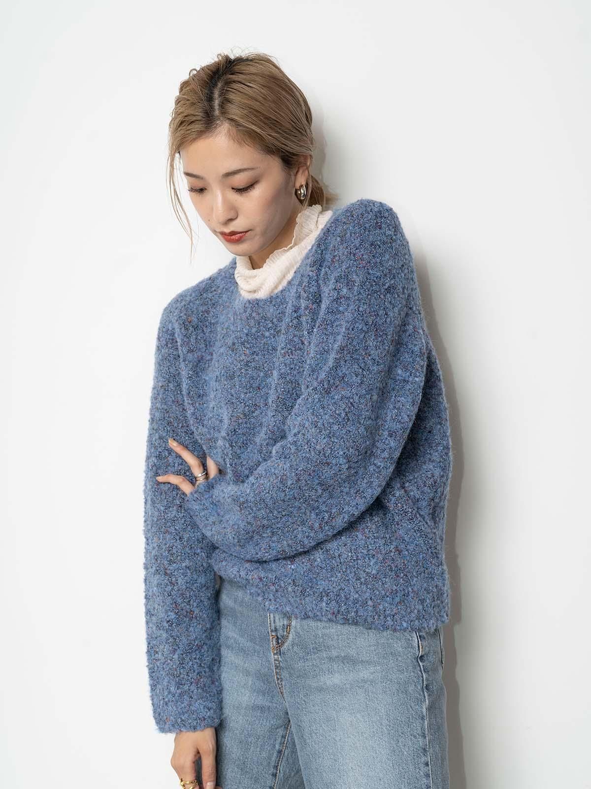 argue WOOL MELLOW MIXYARN KNIT/GRAY MIX - トップス