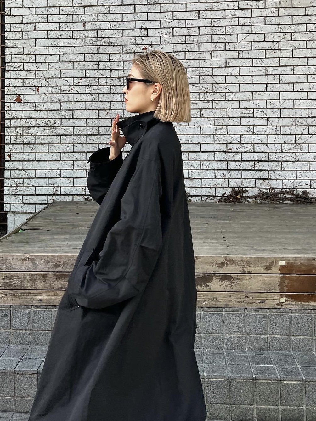 Soutien Collar Coat -BLK- - LODIUM