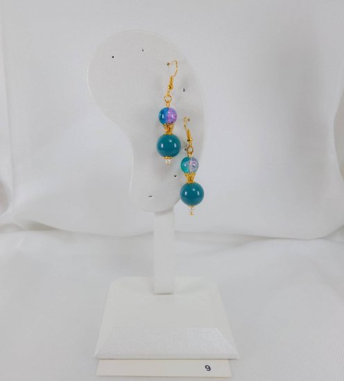 №P9 Handmade earrings blue system