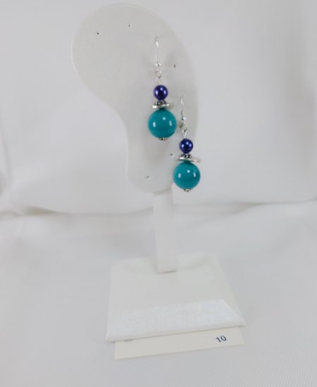 №P10 Handmade earrings blue system