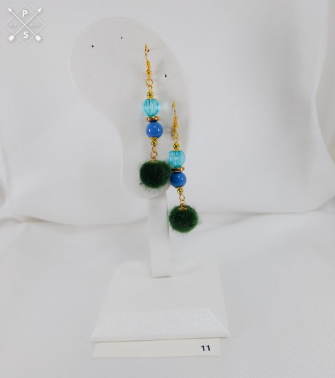 №P11 Handmade earrings blue system