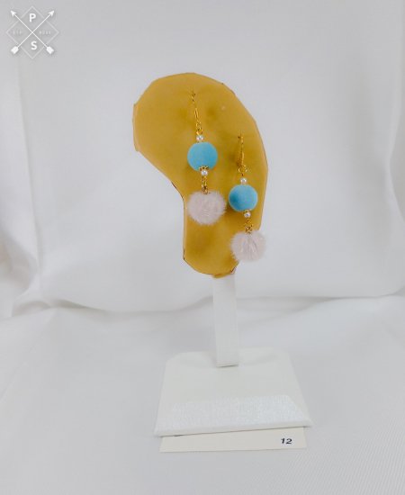 №P12 Handmade earrings blue system