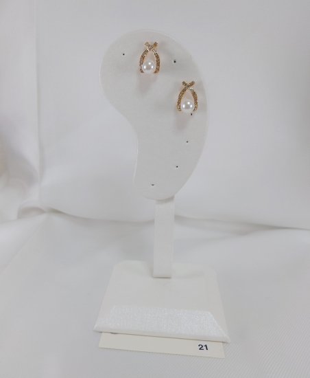 №P21 Handmade earrings Gold pearl system