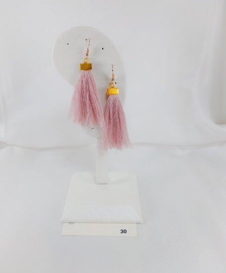 №P30 Handmade Earrings Tassel Pink