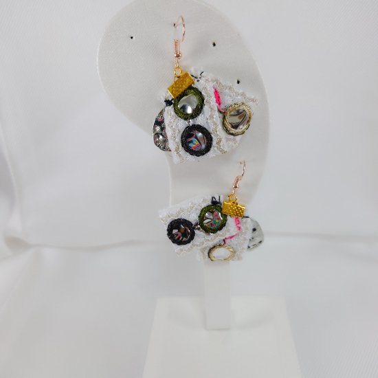 №P33 Handmade earrings hoop pattern