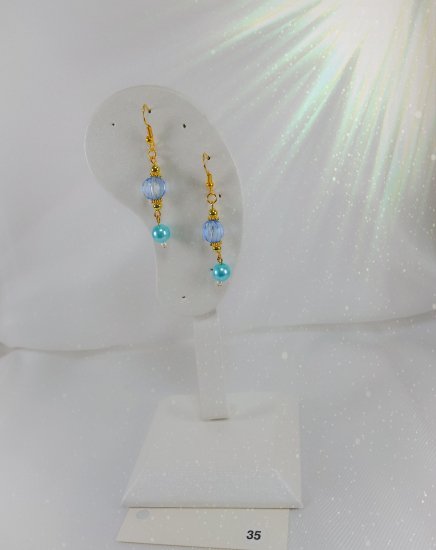 №P35 Handmade earrings blue system