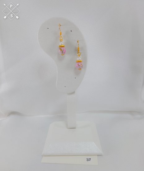 №P37 Handmade earrings Pink