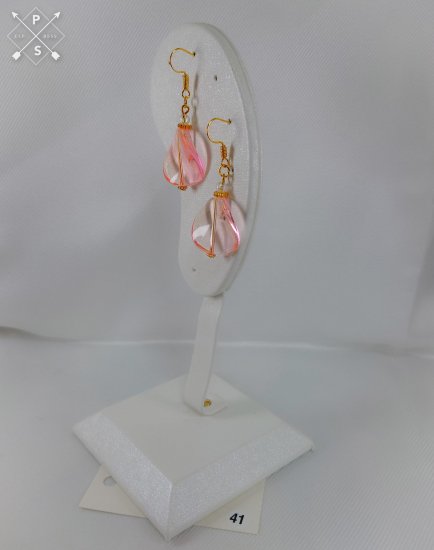 №P41 Handmade earrings Pink