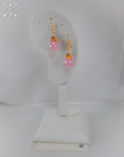 №P42 Handmade earrings Pink