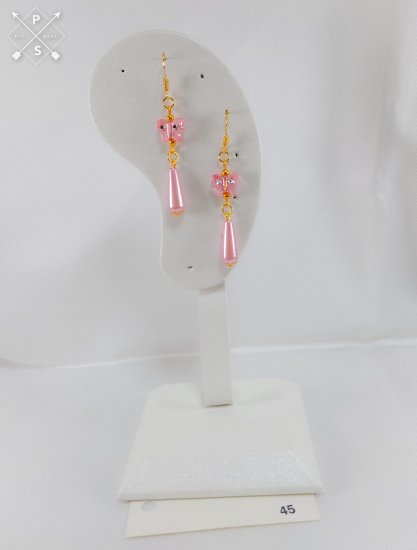 №P45 Handmade earrings Pink