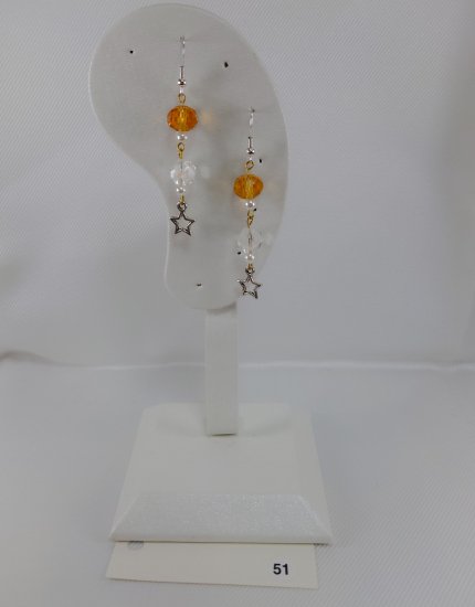 №P51 Handmade Earrings Crystal & Charm