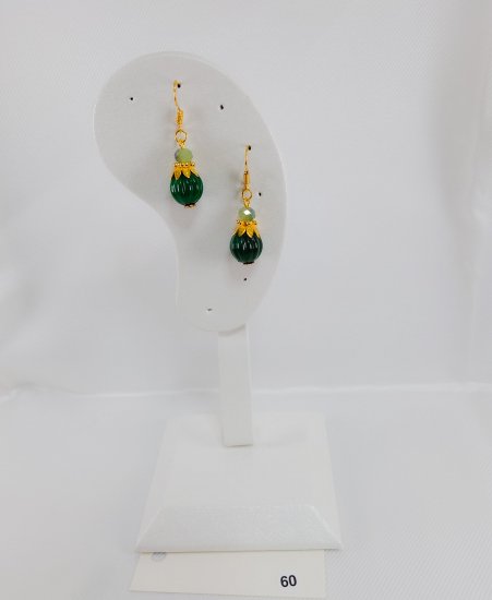 №P60 Handmade earrings Green system