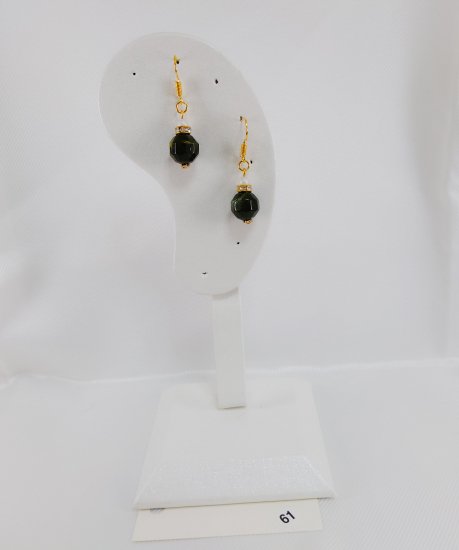 №P61 Handmade earrings Green system